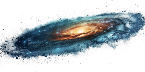 blue space galaxy isolated on transparent or white background