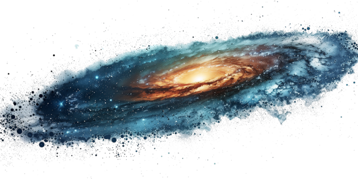 blue space galaxy isolated on transparent or white background