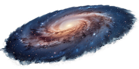 Fototapeta premium Purple space galaxy isolated on transparent or white background