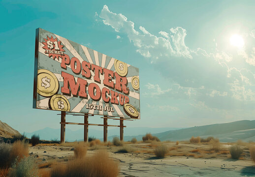 Rusty Billboard Mockup With Generative AI
