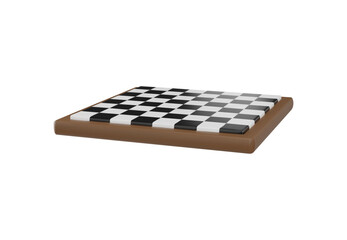 3d vector graphics of a wooden chessboard on an isolated background.