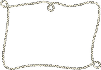 Rope border and frame. lasso twisted and crisscrossed until a square.