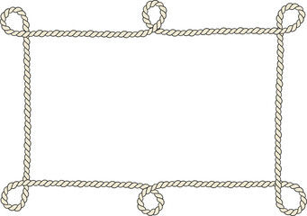 Rope border and frame. lasso twisted and crisscrossed until a square.