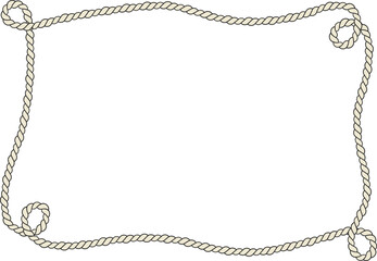 Rope border and frame. lasso twisted and crisscrossed until a square.