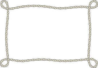 Rope border and frame. lasso twisted and crisscrossed until a square.