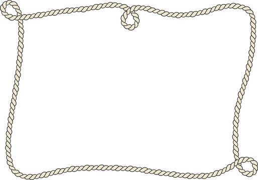 Rope border and frame. lasso twisted and crisscrossed until a square.