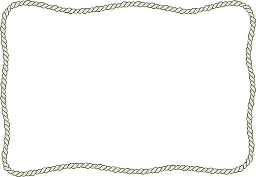 Rope border and frame. lasso twisted and crisscrossed until a square.