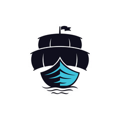 Retro Sail Boat Logo Design