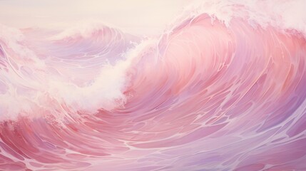 Surreal Pink Waves in Dreamy Seascape Illustration