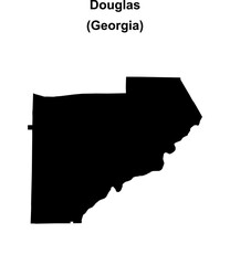 Douglas County (Georgia) blank outline map