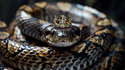 Fototapeta premium majestic snake with elegant golden crown