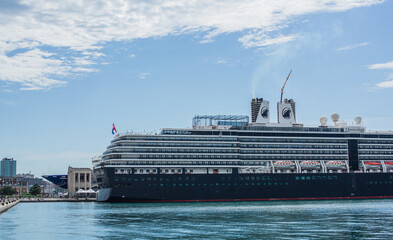 Obraz premium Landscape of Trieste views, concept of vacation in Italy. Old part of city center. Ideas for journey.