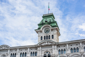 Landscape of Trieste views, concept of vacation in Italy. Old part of city center. Ideas for journey.