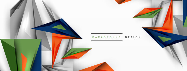 Fototapeta premium Minimal geometric abstract background. Low poly dynamic triangle design. Trendy techno business template for wallpaper, banner, background or landing