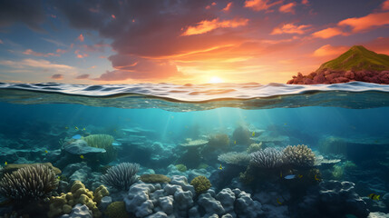 Great Barrier Reef Sunrise on Ocean