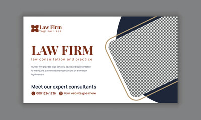 Law firm services social media post design or law consulting web banner template, and Instagram post or square flyer template