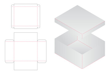 Box packaging die cut template design. 3d mock-up
