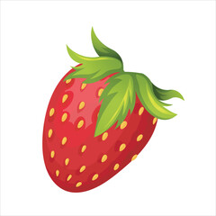 Fresh red strawberry simple vector illustration