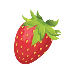 Fresh red strawberry simple vector illustration