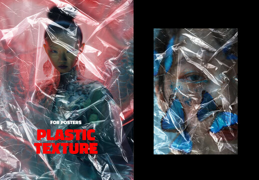 Glossy Plastic Wrap Poster Effect Mockup With Generative AI