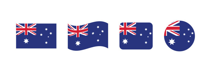 Vector Australia flag. Set of Australia Flags Collection.   © SHOBU MIAH