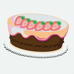 Tart cake with fresh strawberry topping