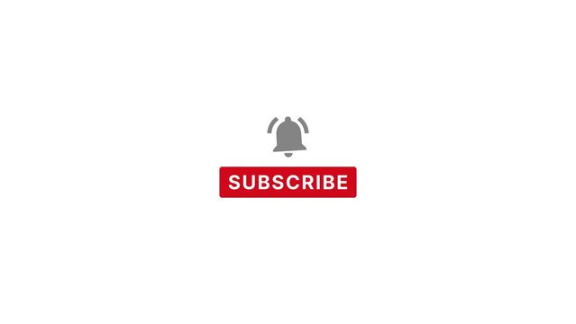 subscribe button animation on green background like, subscribe, and press the bell icon, animated subscribe button for youtube videos, 60fps animation with red button and black background