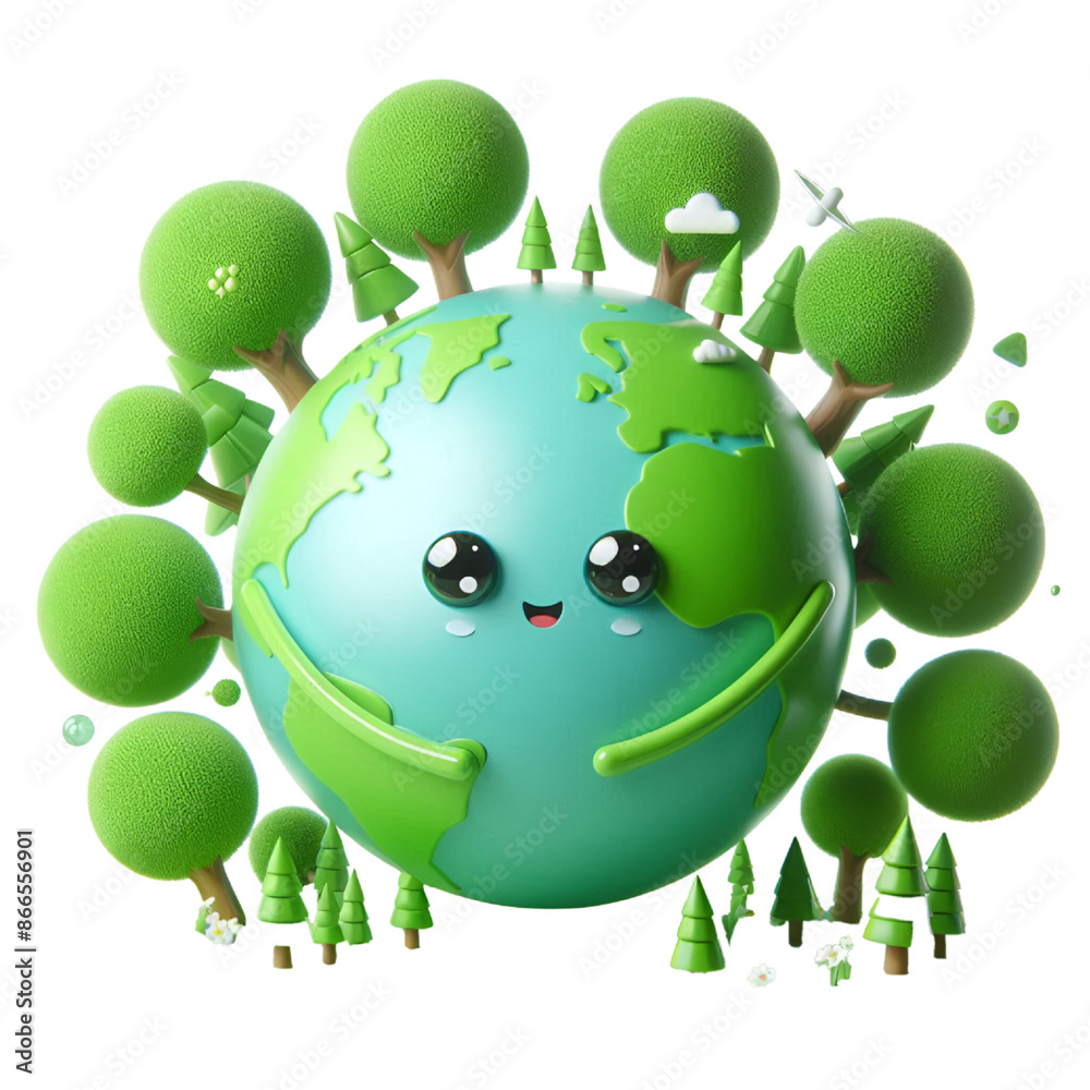 Wall mural 3D CUTE planet earth