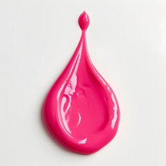 Obraz premium Glossy pink drop made out of lipstick, isolated on white background