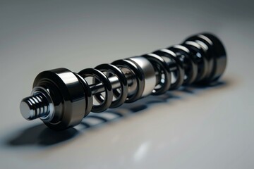 3d illustration of a modern shock absorber for vehicles, displayed isolated with soft lighting