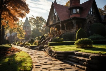 Martin Luther King Jr.'s childhood house and Ebenezer Baptist Church in Atlanta., generative IA