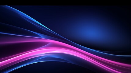 Abstract dark blue modern futuristic banner background. Glowing pink oval lines pattern design. Swirl ellipse lines element. Circular motion. Generative Ai