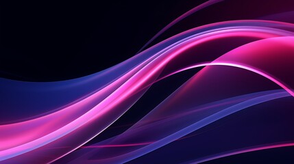 Abstract dark blue modern futuristic banner background. Glowing pink oval lines pattern design. Swirl ellipse lines element. Circular motion. Generative Ai