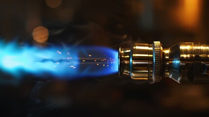 A plumber s torch with a blue flame