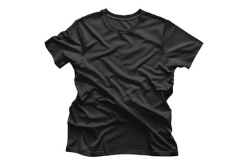 Black t shirt isolated on transparent background