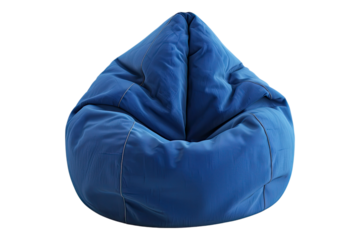Blue beanbag chair isolated on transparent background