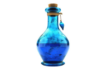Blue potion bottle isolated on transparent background