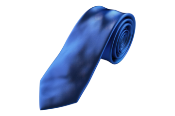 Blue tie isolated on transparent background