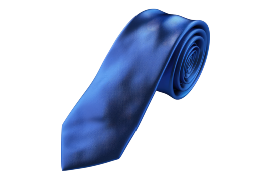 Blue tie isolated on transparent background