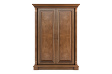 Brown closed cupboard isolated on transparent background