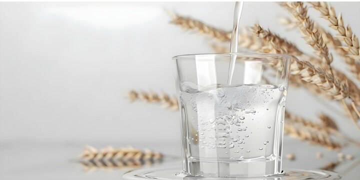 Barley Germination Water Addition Initiates Starch-to-Sugar Transformation by Enzymes. Concept Barley Germination, Starch-to-Sugar Transformation, Enzymatic Activity, Water Addition, Brewing Process