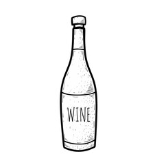 bottle of champagne on white