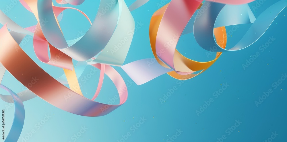 Poster the poster is graphic in shape, with an isometric triangle design and realistic futuristic falling o