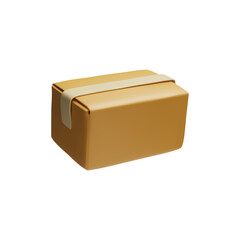 Closed, brown parcel, perfect packaging template on isolated background.