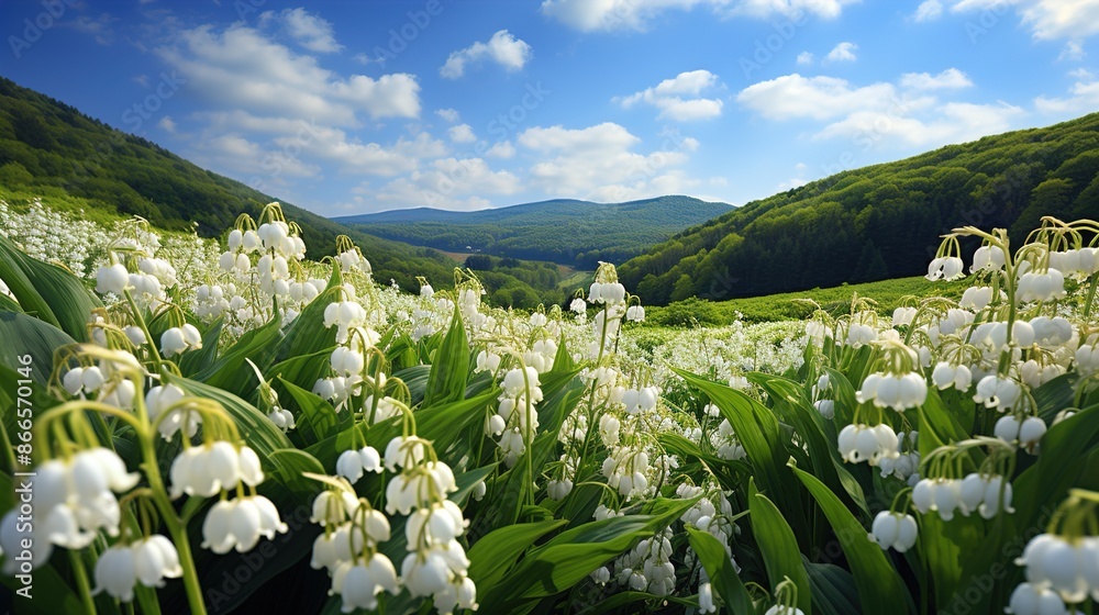 Sticker flowers in the mountains