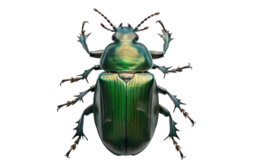 Green june beetle isolated on transparent background