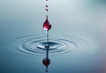a small drop of water falling on calm water, ad shot,
