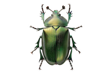 Green june beetle isolated on transparent background