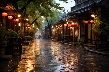 Beijing, China, Hutong de Beijing, traditional neighborhoods with narrow alleys., generative IA