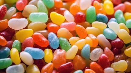 Multicolored Jelly Beans Close-up